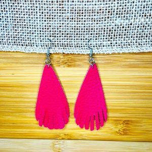 Pink Fringe Earrings